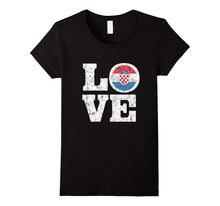 Croatia Love T-Shirt Croatian Flag Distressed Tee