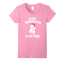 1st Wedding Anniversary T-Shirt 15 Cat Years Gift
