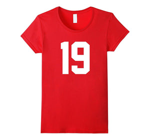 #19 Team Sports Jersey Number Front & Back Player / Fan Tee