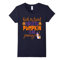 Halloween Pregnancy Shirt Kick or Treat Due January 2018