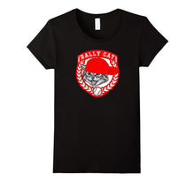 Baseball Red and White Shield and Cap Rally Cat T-Shirt
