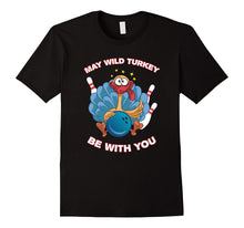 Bowling Wild Turkey With Ball and Pins Funny T-Shirt