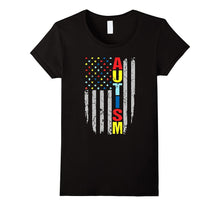 Cool Autism Awareness America Flag T-Shirt Autism Gifts