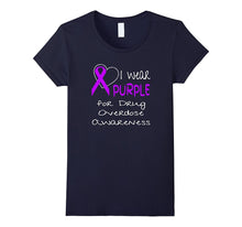 I Wear Purple for Drug Overdose Awareness Ribbon T-Shirt
