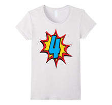 4th Birthday Superhero Kids Gift Cartoon Comic T-Shirts