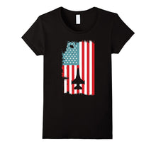 Fighter Plane Red White Blue Vintage Flag Patriotic T-Shirt
