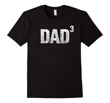 Mens Dad Cubed - Father to Three Kids Distressed T-Shirt
