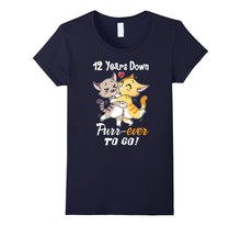 12th Wedding Anniversary T-Shirt 12 Years Purr-Ever Cat Gift