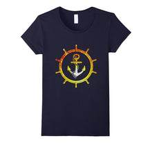 Bright Anchor Helm Navy Nautical Theme Boat Lover T-Shirt