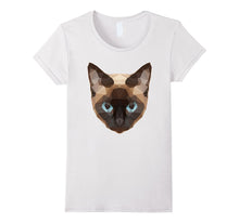 Low Poly Siamese Cat Face T-Shirt Geometric Art