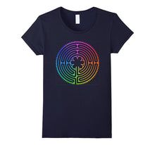 Labyrinth T-Shirt - Rainbow Chartres Labyrinth Maze Yoga Tee