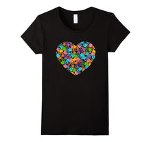 Autism Awareness T-Shirt Teacher Hand Print Heart Love Tee