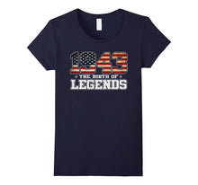 Birthday Gift for 74 Years Old 1943 T Shirt American Flag