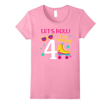 Let's Roll I'm Turning 4 T-Shirt Roller Skating Birthday
