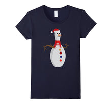 Snowman Bowling Pin Tshirt Funny Santa Christmas Gifts