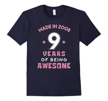 Made in 2008 Awesome Cute T-Shirt Funny 9th Birthday Gift