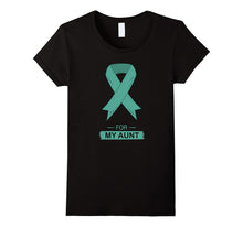 Teal Ribbon Support Aunt Ovarian Cancer Awareness T-Shirt