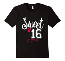 16th Birthday Shirt Gift Sweet Sixteen 16 Script Varsity