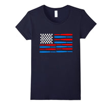 Dad American Flag Baseball T-Shirt July 4th Father's Day