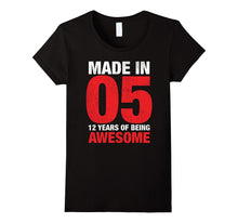 12th Birthday Gift T-Shirt Made in 05 Tee 12 Yrs Old Gift