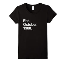Est October 1980 Shirt Awesome 37th Birthday Gifts TShirt