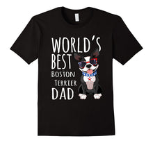 Mens World's Best Boston Terrier Dad Dog Cool Father Day Gift Tee