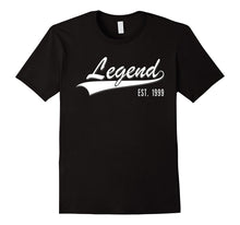 18th Birthday Gift Shirt Legend Est. 1999 18 Year Old Tee