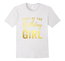 Aunt of Birthday Girl Shirt for Women Golden Effect