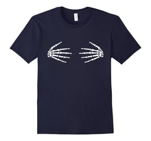 Skeleton Hands Bra Funny Halloween Party Tshirt Adult Womens