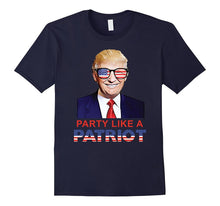 Party Like a Patriot Donald Trump in Sunglasses USA T-Shirt
