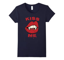 Scary Vampire Halloween Costume Shirt - KISS ME Lips & Teeth