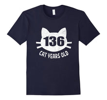 136 Cat Years Old T-Shirt Funny 30th Birthday Gag Gift