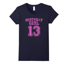13th Birthday Sports Jersey T Shirt - 13 Year Old Girl Pink