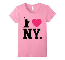 I Love NY New York Print Heart T-Shirt Tee Black