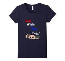 Fourth of July Red White and Due Baby Boy Pregnancy T-Shirt