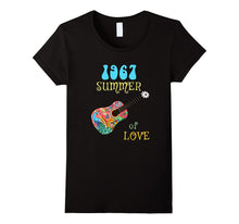 1967 Summer of Love Hippie Peacock Guitar T-Shirt