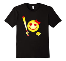 Cute Emoticon Softball Player T Shirt Girls Teens Funny Tee