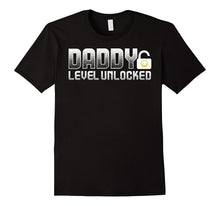 Mens Mens Daddy Level Unlocked T-Shirt Funny Dad Game Geek Gift