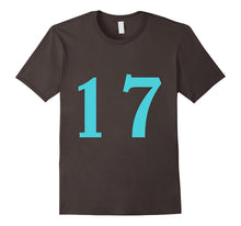 Big Number 17 Digit Spelling Teal Fun T Shirt