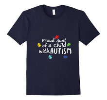 Proud Aunt Autism Awareness T Shirt Puzzle Ribbon Gift