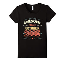 Awesome Since October 2005 T-Shirt Funny 12th Birthday Tee