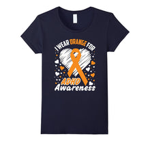 I Wear Orange for ADHD Awareness Shirt Orange Ribbon T-Shirt