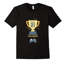 21st Birthday Shirt Gift 21 Year Old Level Up Gamer Tshirt