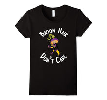 Halloween T-Shirt Messy Broom Hair Don't Care Shirt
