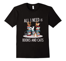 FUNNY BOOKS AND CATS T-Shirt Book Lovers Cat Gift