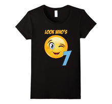 Kids 7th Birthday Emoji Gift T-Shirt for 7 Yr Old Girls Boys