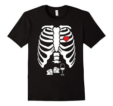 Skeleton Pregnancy Cheese Wine X-Ray Halloween T-Shirt