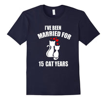 1st Wedding Anniversary T-Shirt 15 Cat Years Gift