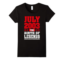 14 Years Old Kid Birthday T Shirt Gift Made in 2003 July Tee