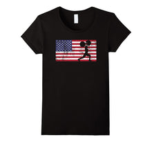 American Flag Weightlifting Training T-Shirt USA Patriotic